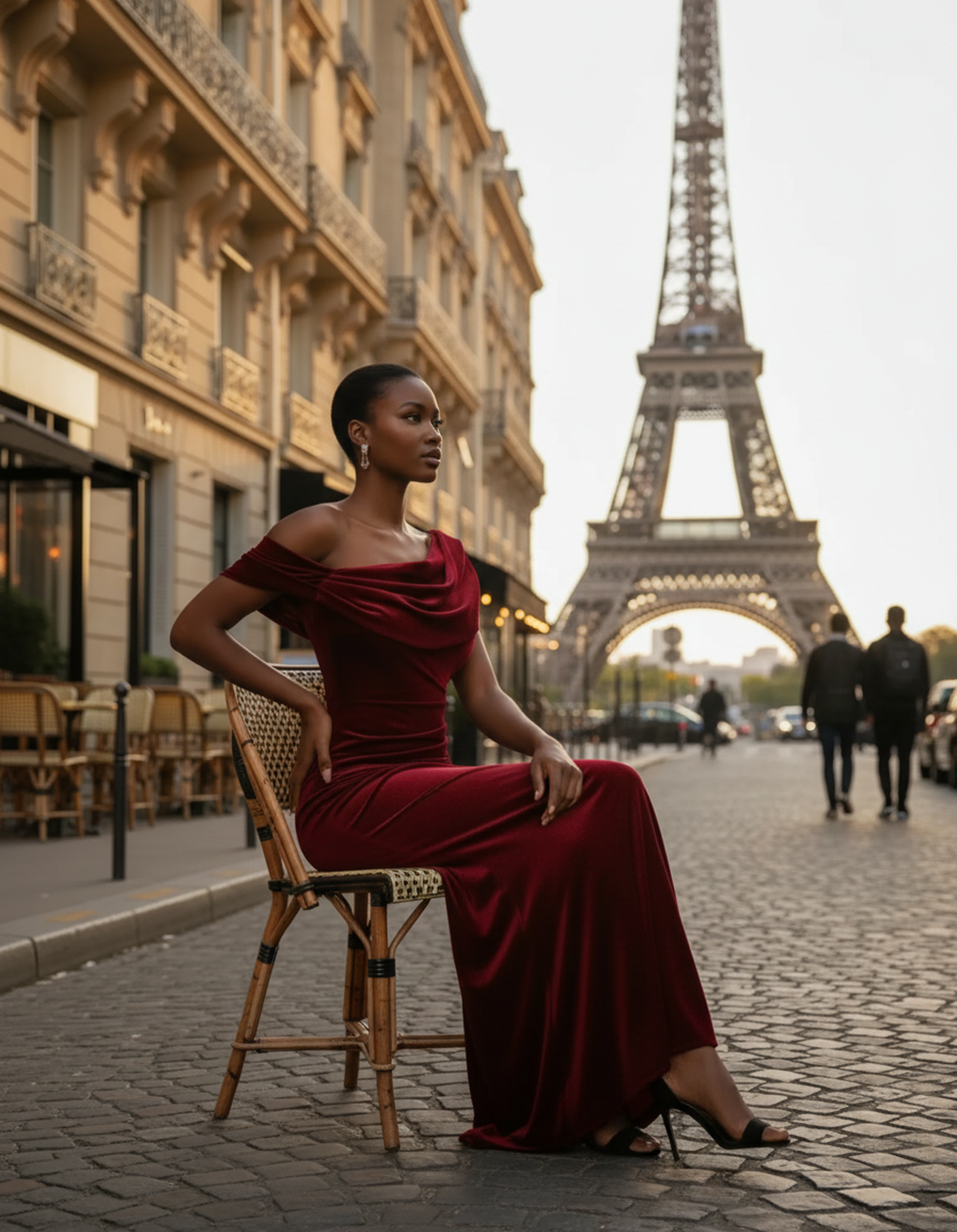 Velvet evening dress