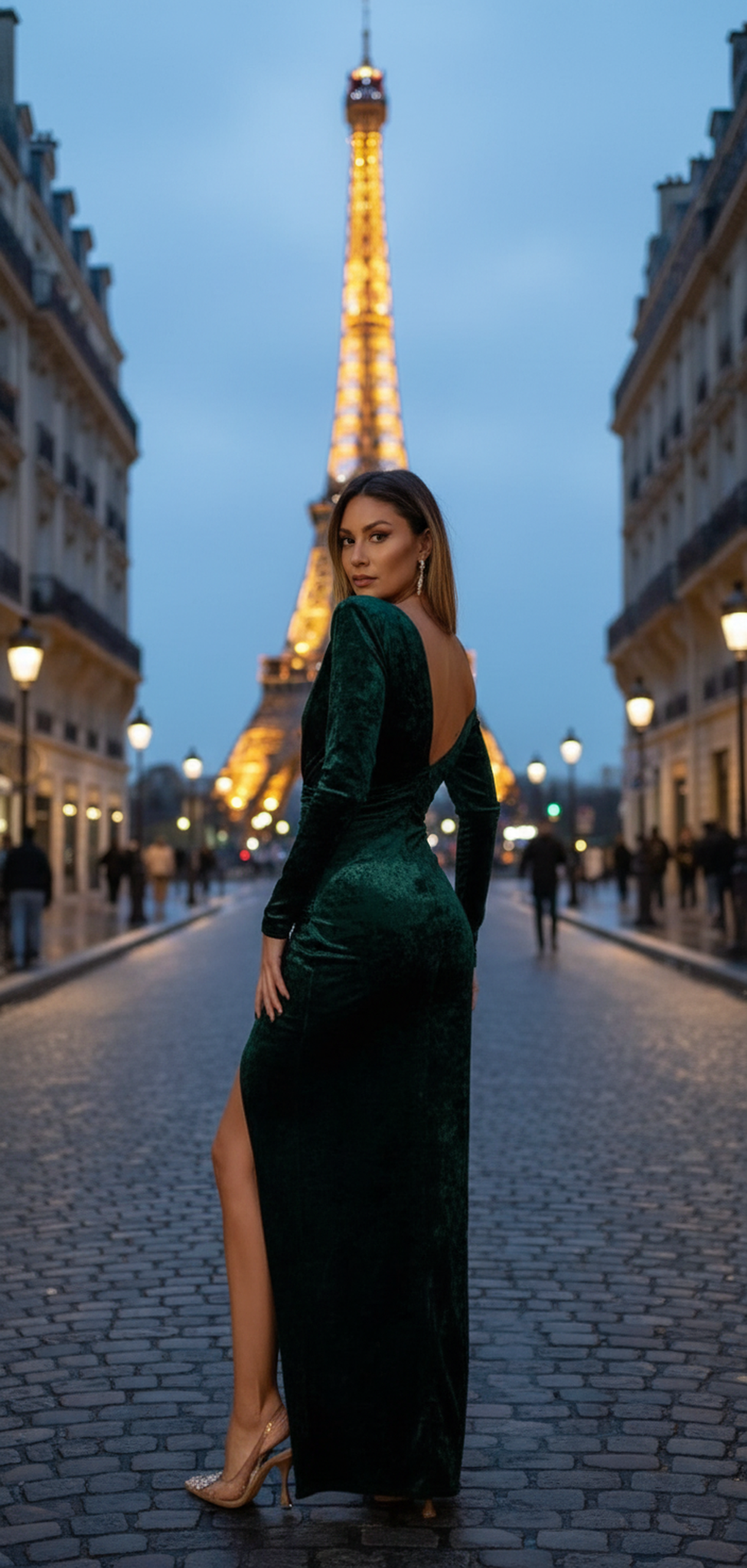 Velvet evening dress