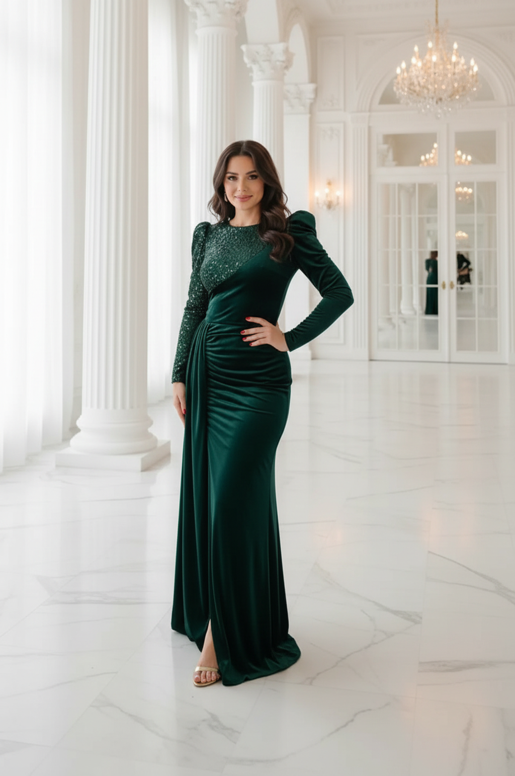 Velvet evening dress