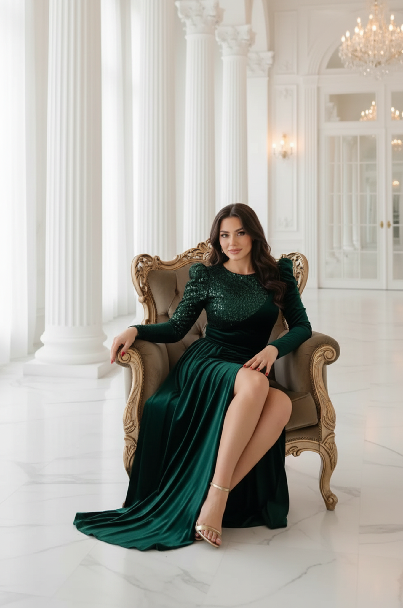 Velvet evening dress